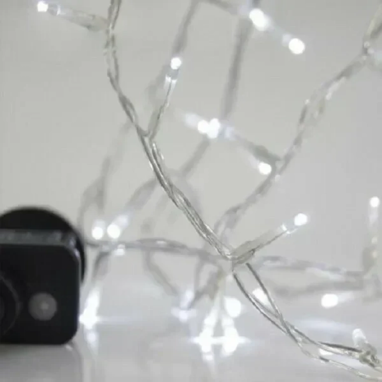 Λαμπάκια 100 LED Λευκό Ψυχρό Χρώμα με Διάφανο Καλώδιο