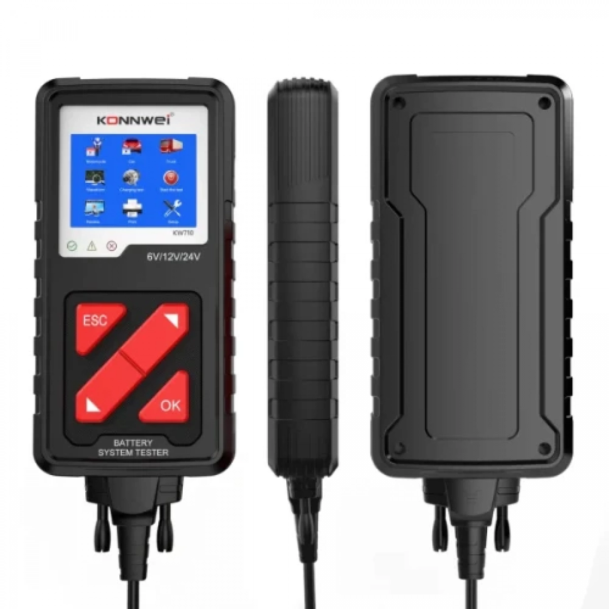 Konnwei Ελεγκτής Ανάλυσης Μπαταριών KW710 Ψηφιακό Battery Tester με Κροκοδειλάκια