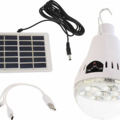 Λάμπα LED επαναφορτιζόμενη με ηλιακό πάνελ και Powerbank 5W 7 SMD USB HB-6028