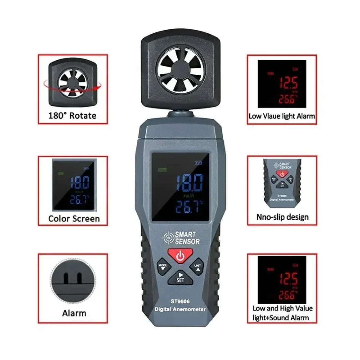 Ψηφιακό ανεμόμετρο Smart Sensor ST9606