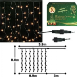 Χριστουγεννιάτικα Φωτάκια Λαμπάκια 100 Led Κουρτίνα Επέκταση Εξωτερικού Χώρου σε Λευκό Θερμό Χρώμα - Image 3