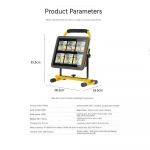 Επαναφορτιζόμενος LED Φορητός Προβολέας 180W Περιστρεφόμενος 360° W865C - Photo9