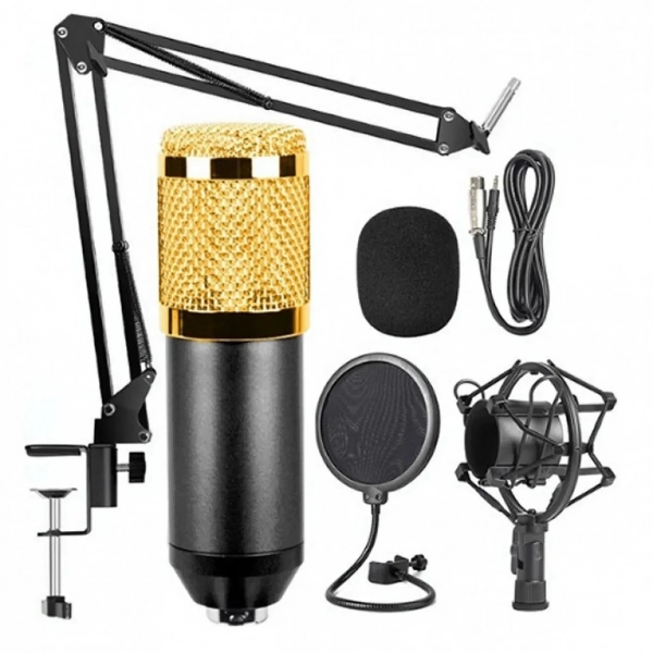 Επαγγελματικό Πυκνωτικό Μικρόφωνο Studio BM-700 με POP Filter και Βάση Βραχίονας