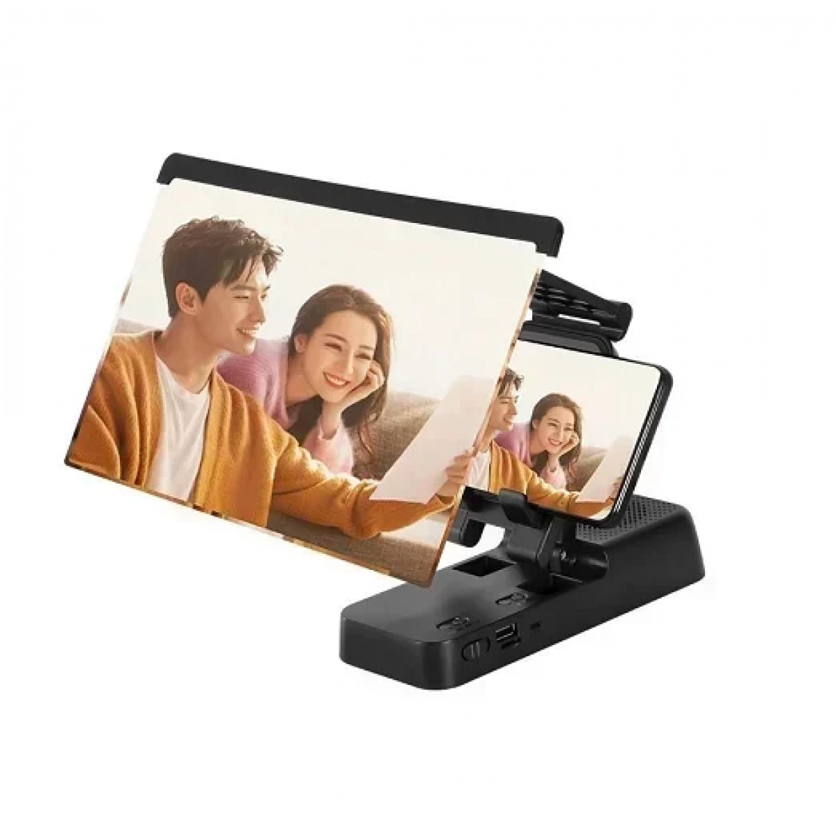 F19 Μεγεθυντής Οθόνης Μαύρο- Mobile Phone Holder with Screen Amplifier 9D F19 Black 56036 - Image 2
