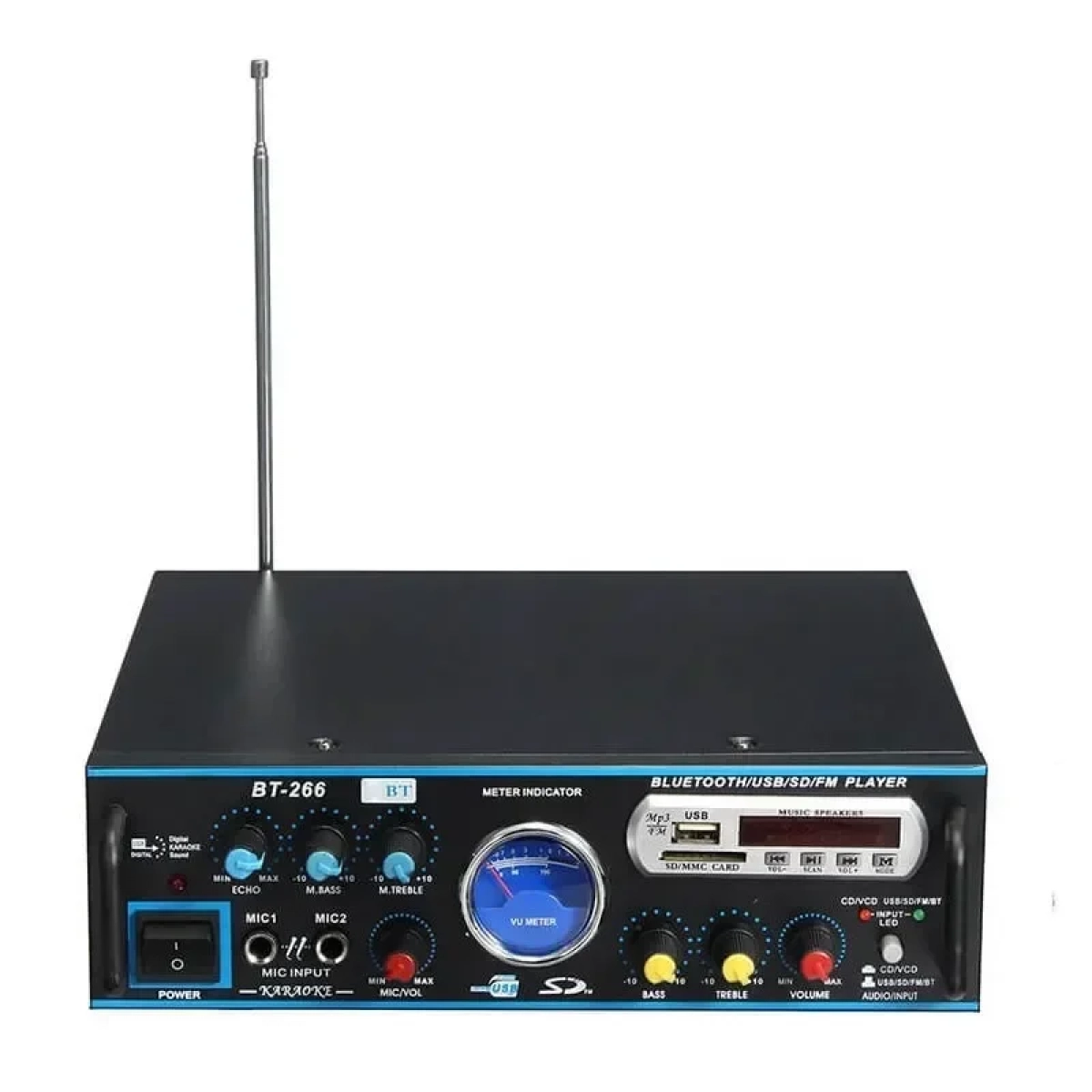 Ενισχυτής με λειτουργία Karaoke BT-266 σε Μαύρο Χρώμα