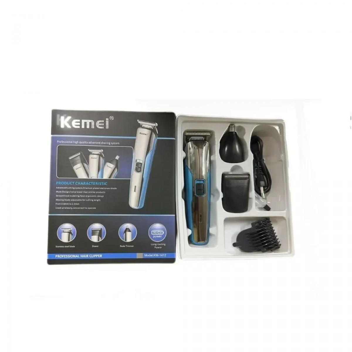 Kemei Επαναφορτιζόμενη Κουρευτική Μηχανή Χρυσή KM-1412 - Photo3