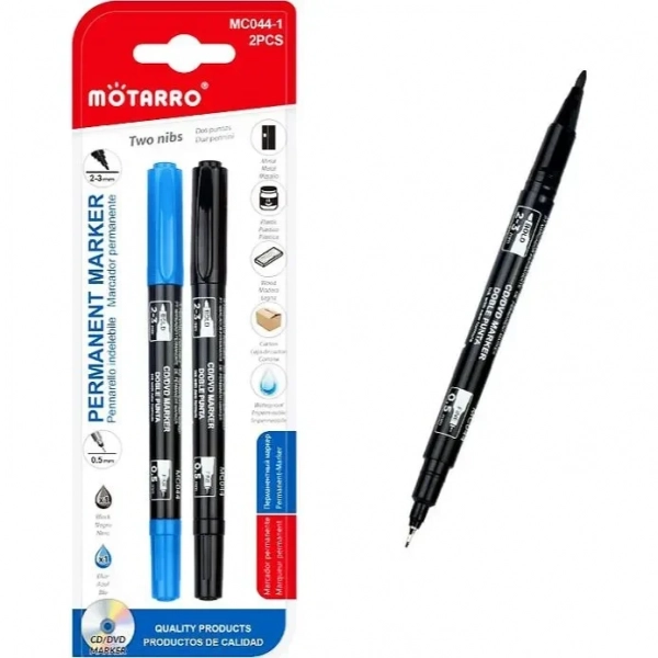 Πενάκια 2τεμ. Μαύρο και Μπλε 2-3mm & 0.5mm Motarro MC044-1