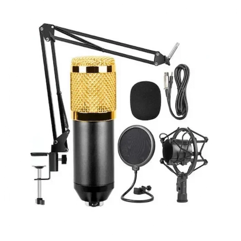 Πυκνωτικό Μικρόφωνο με Βύσμα XLR BM-800 Mic Kit Τοποθέτηση Shock Mounted/Clip On Φωνής