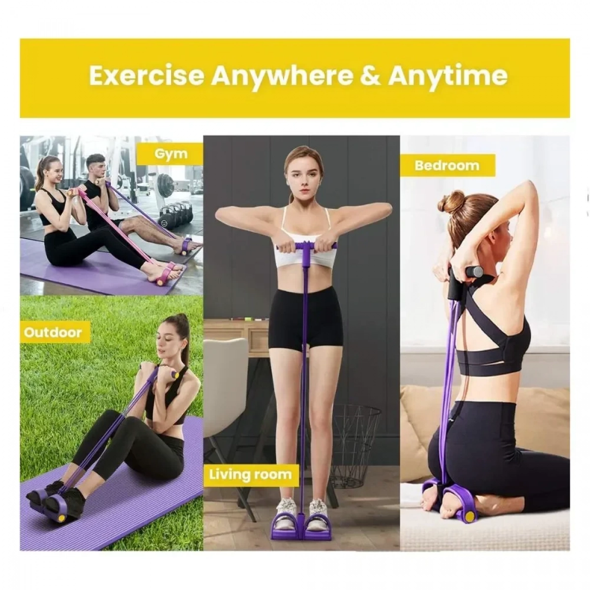 Σύστημα Εκγύμνασης Με Λάστιχα Body Trimmer JT-002 Κίτρινο - Photo8