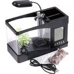 Docooler USB Desktop Mini Fish/small Fry Tank Aquarium With LED Clock