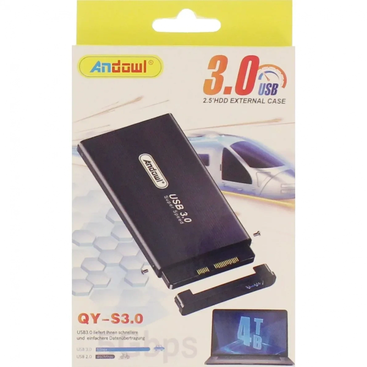 Θήκη εξωτερικού σκληρού δίσκου SATA HDD USB 3.0 2.5" μαύρη QY-S3.0 Andowl