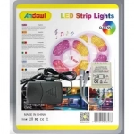 Αδιάβροχη Ταινία LED RGB 5m με Τροφοδοτικό και Τηλεχειριστήριο SMD5050 12V Q-DT55 Andowl