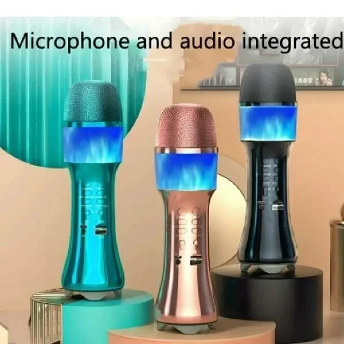 Ασύρματο Μικρόφωνο Karaoke Q99 σε Ροζ Χρυσό Χρώμα