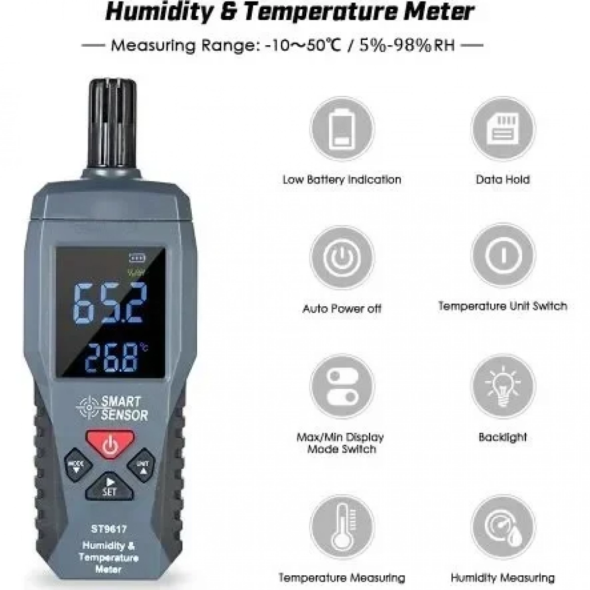 Ψηφιακός Μετρητής Υγρασίας SMART SENSOR ST9617