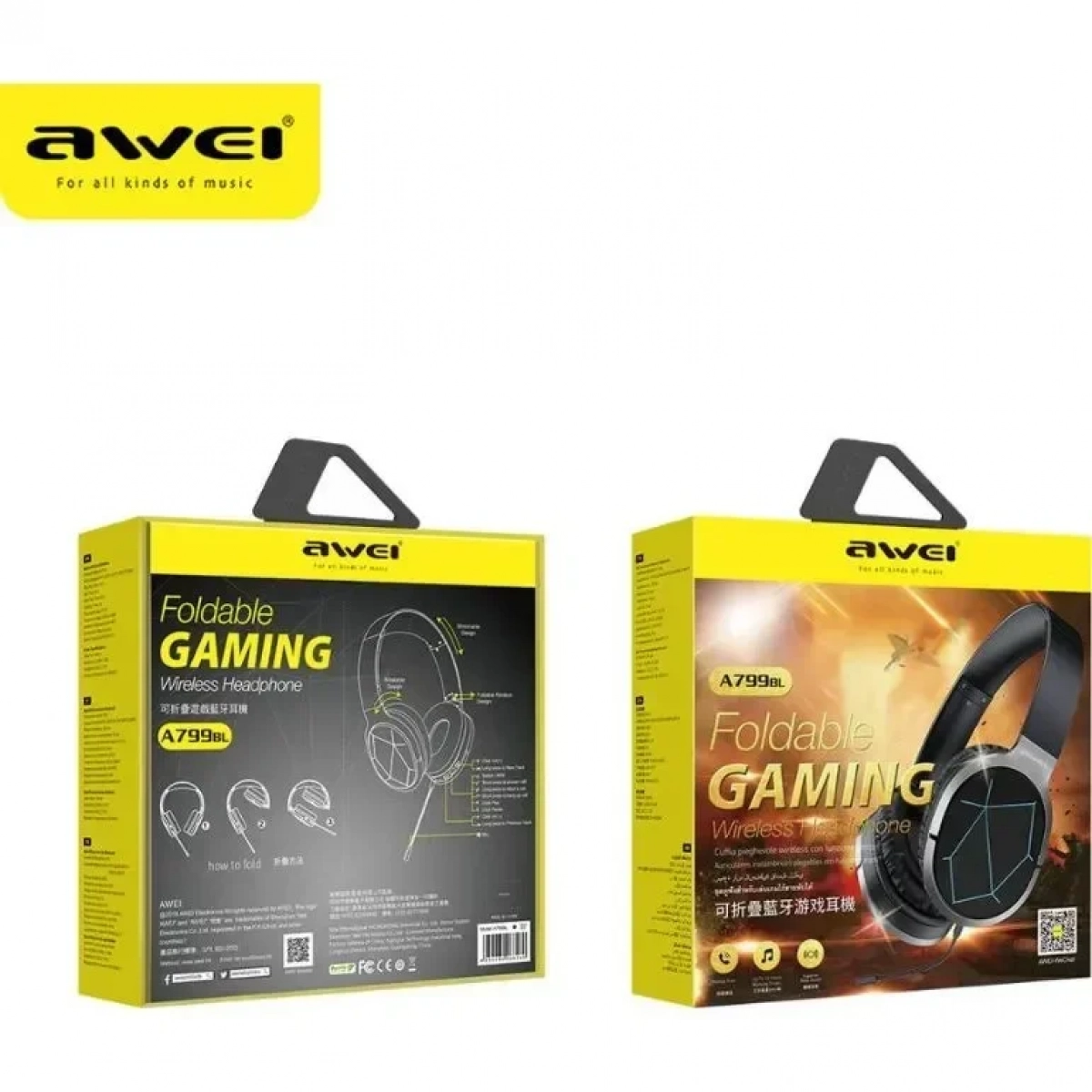 Ασύρματα Ακουστικά Gaming με Μικρόφωνο Awei A799BL (Μαύρο-Γκρι)