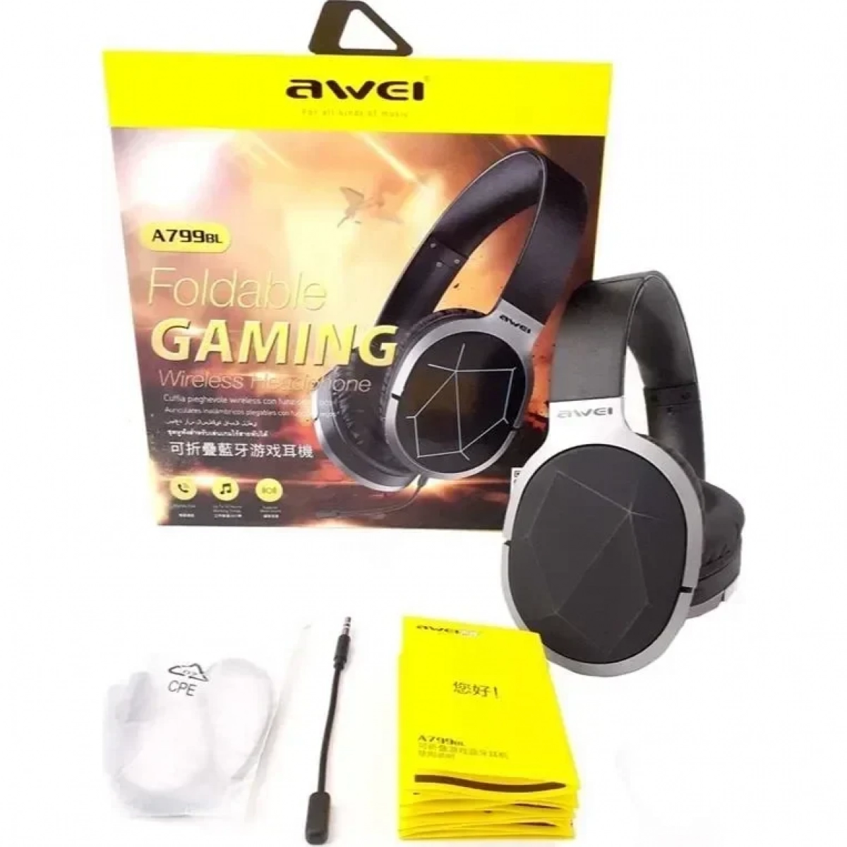 Ασύρματα Ακουστικά Gaming με Μικρόφωνο Awei A799BL (Μαύρο-Γκρι)