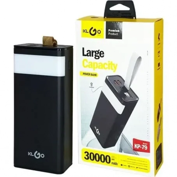 KLGO Power Bank KP-79 30000mAh Μαύρο