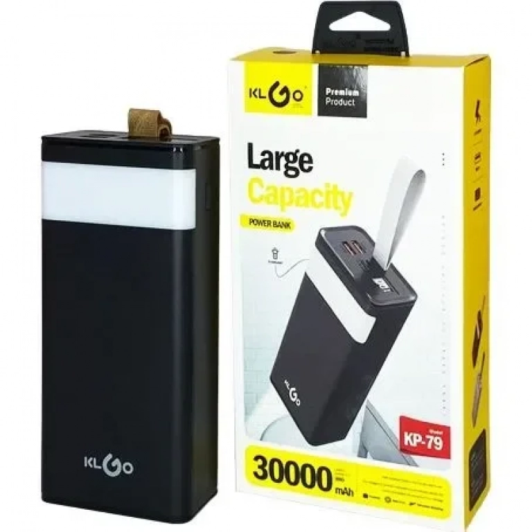KLGO Power Bank KP-79 30000mAh Μαύρο