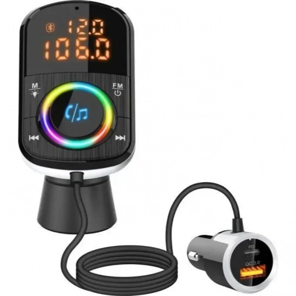 Ταχυφορτιστής Αυτοκινήτου LCD Bluetooth 5.0 FM Mp3 Player Handsfree Car Kit BC71