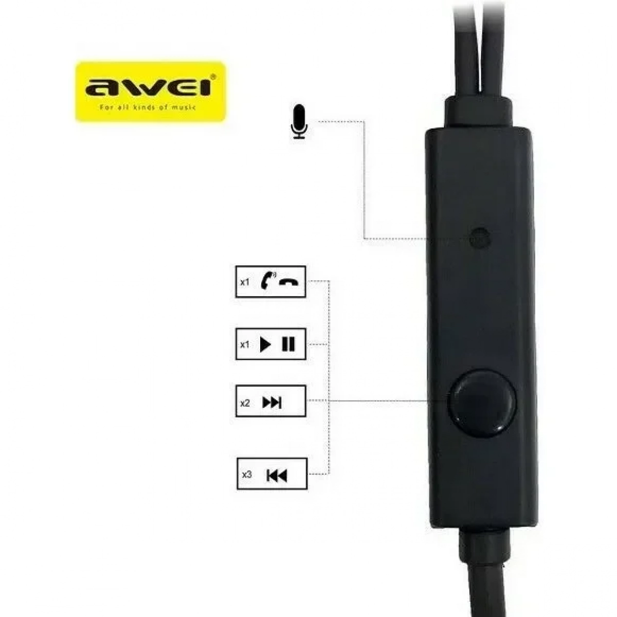 Awei PC-6 Handsfree Ακουστικά Black