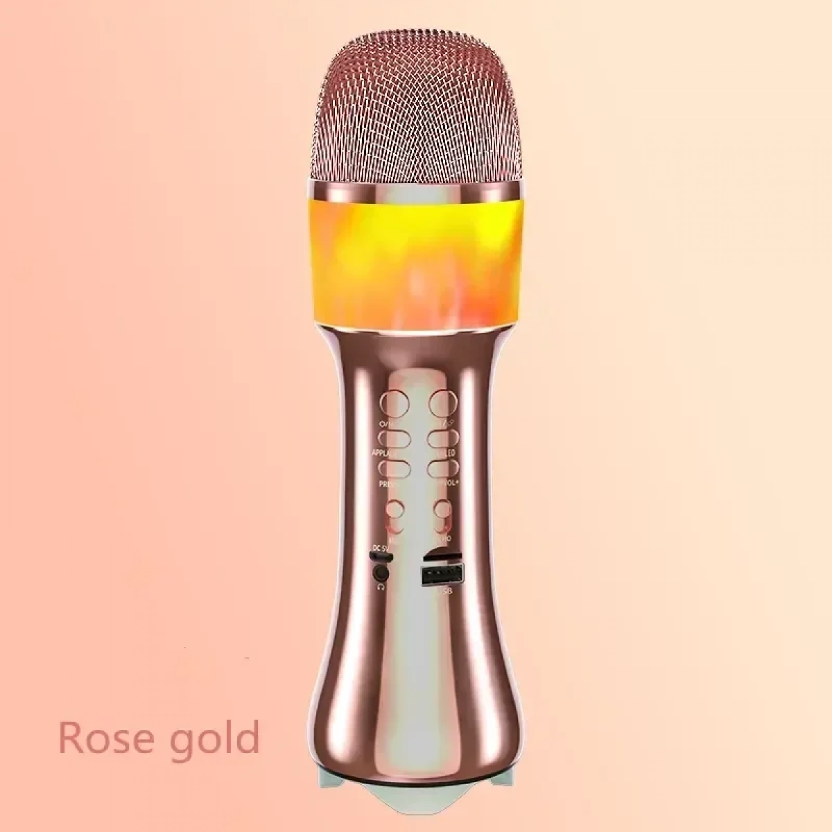 Ασύρματο Μικρόφωνο Karaoke Q99 σε Ροζ Χρυσό Χρώμα