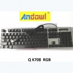 Andowl Q-K708 Gaming Πληκτρολόγιο με διακόπτες και RGB φωτισμό (Αγγλικό US)