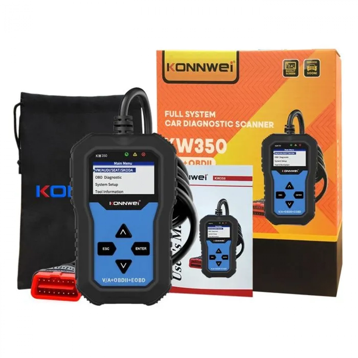 Konnwei KW350 Διαγνωστικό Αυτοκινήτου Ψηφιακό OBD 2 με Καλώδιο