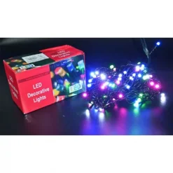 100 Λαμπάκια LED Πολύχρωμα 8mm με Προγράμματα , Σειρά, Πράσινο Καλώδιο Ρεύματος 15m