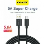 Καλώδιο USB Type-C 1m 5A Quick Charge Awei CL-110T - Μαύρο