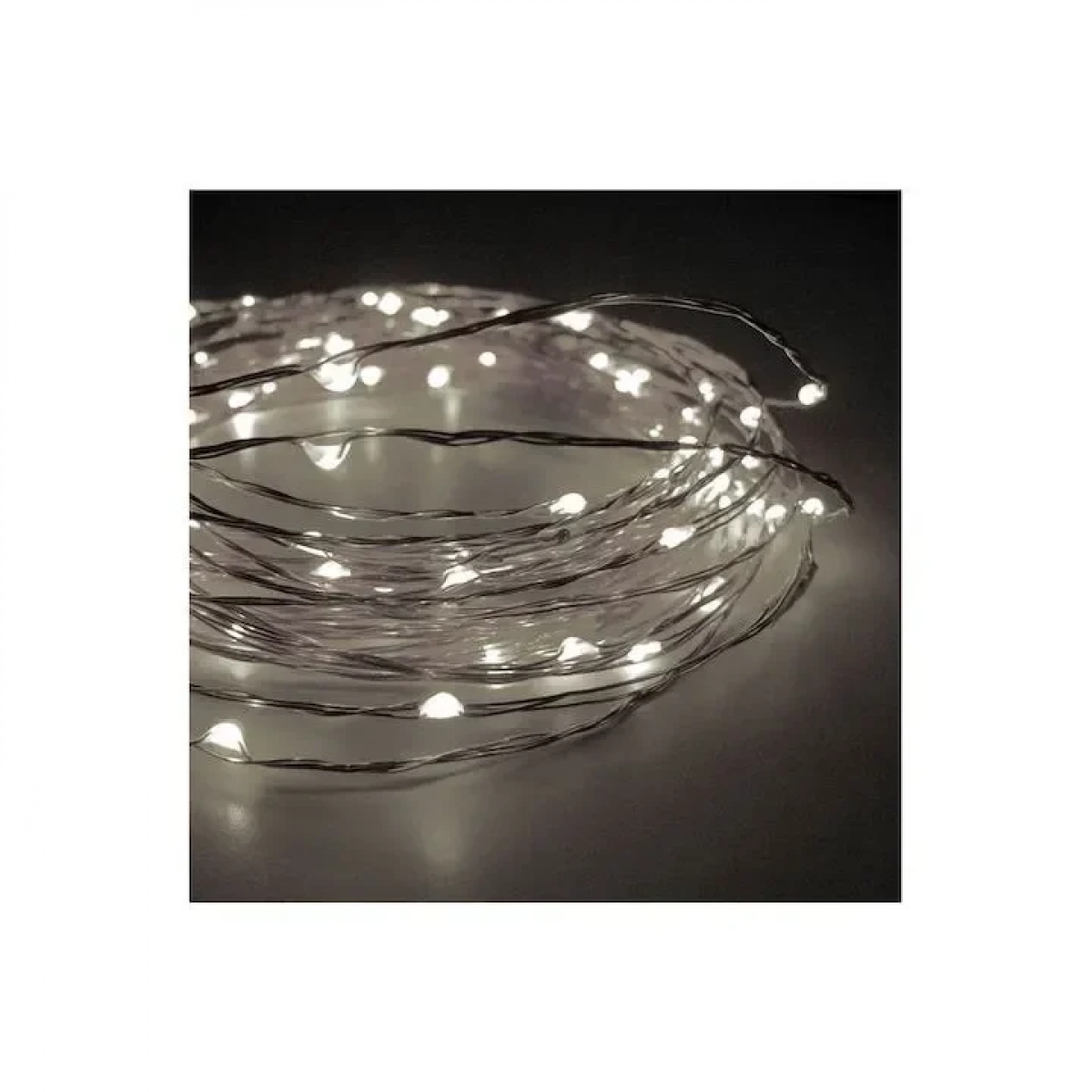 100 Λαμπάκια LED Ψυχρό Λευκό , Σειρά, Μπαταρίας 100cm TnS
