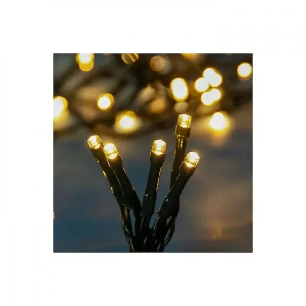 100 Λαμπάκια LED Θερμό Λευκό με Προγράμματα , Σειρά, Πράσινο Καλώδιο Ρεύματος Adeleq