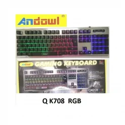 Andowl Q-K708 Gaming Πληκτρολόγιο με διακόπτες και RGB φωτισμό (Αγγλικό US)