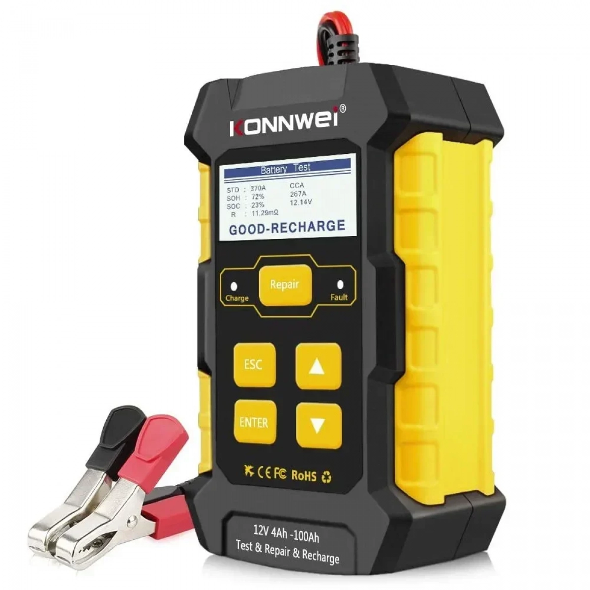 Ελεγκτής Μπαταριών Αυτοκινήτου 12V Konnwei KW510