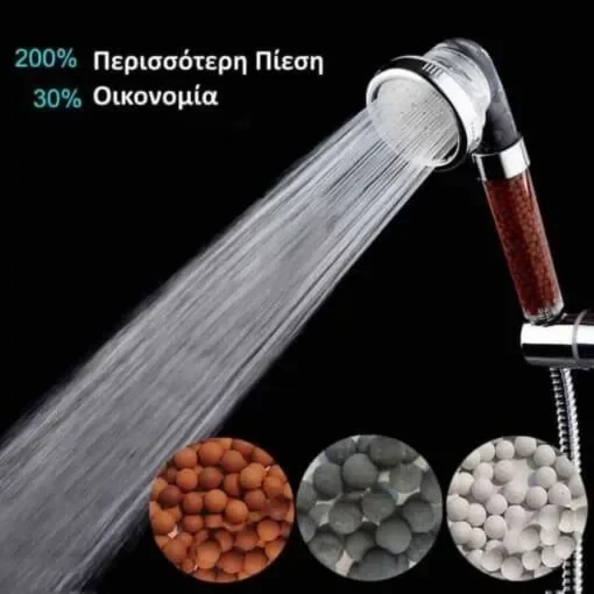 Τηλέφωνο Κεφαλή Ντουζιέρας με Φίλτρο Αρνητικών Ιόντων Health Spa ECOSpray