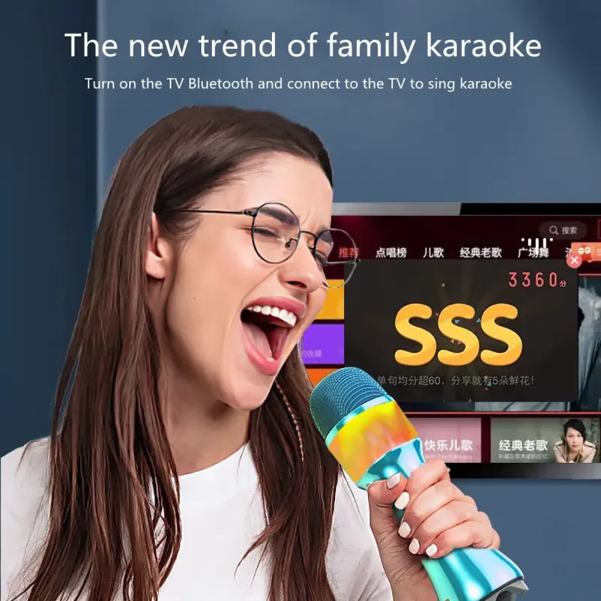 Ασύρματο Μικρόφωνο Karaoke Q99 σε Ροζ Χρυσό Χρώμα