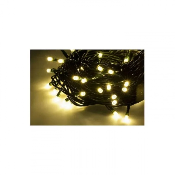 100 Λαμπάκια LED Θερμό Λευκό Επεκτάσιμα , Σειρά, Μαύρο Καλώδιο Ρεύματος 10m
