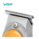 VGR Επαναφορτιζόμενη Κουρευτική Barber – Ξυριστική Μηχανή V-263 με λεπτομέρεια από δερματίνη- Ασημί / Πορτοκαλί