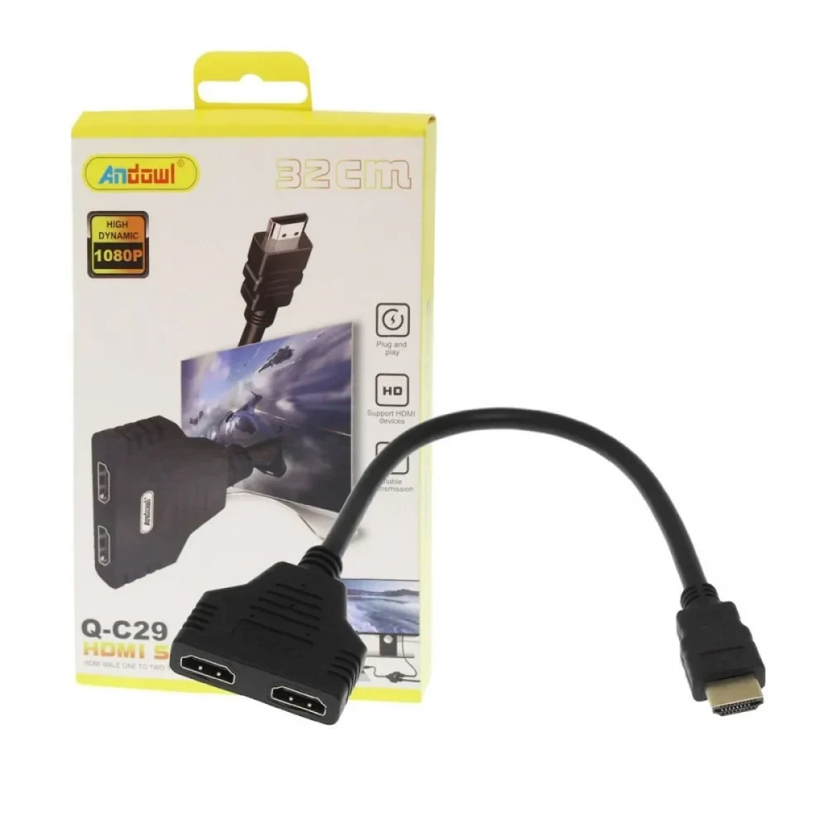 Andowl HDMI male – 2x HDMI female (Q-C29)