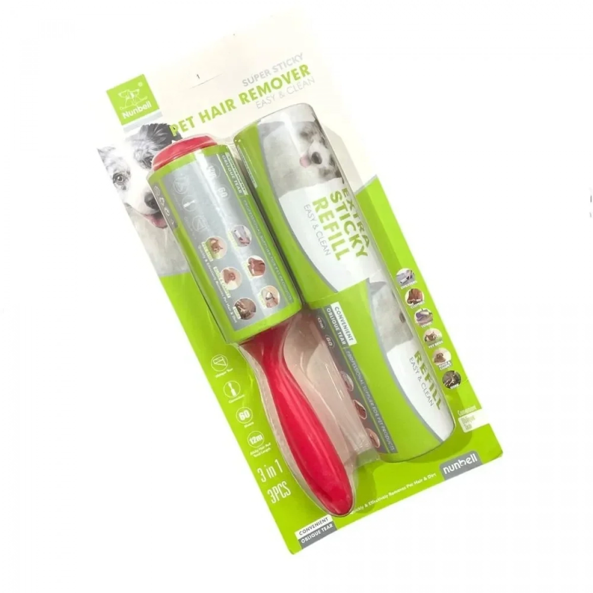 Αυτοκόλλητο Ρολό Αφαίρεσης Τριχών 12M 60 Φύλλων Nunbell Sticky Roller Refill - Photo6