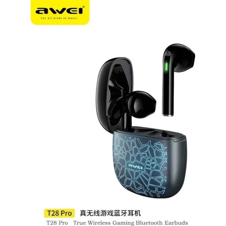 Awei T28 Pro Earbud Bluetooth Handsfree Ice Crack Blue