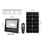 Αδιάβροχος Ηλιακός Προβολέας LED 60w Με Πάνελ Και Τηλεχειριστήριο IP67 FOYU F0-T860 - Image 2