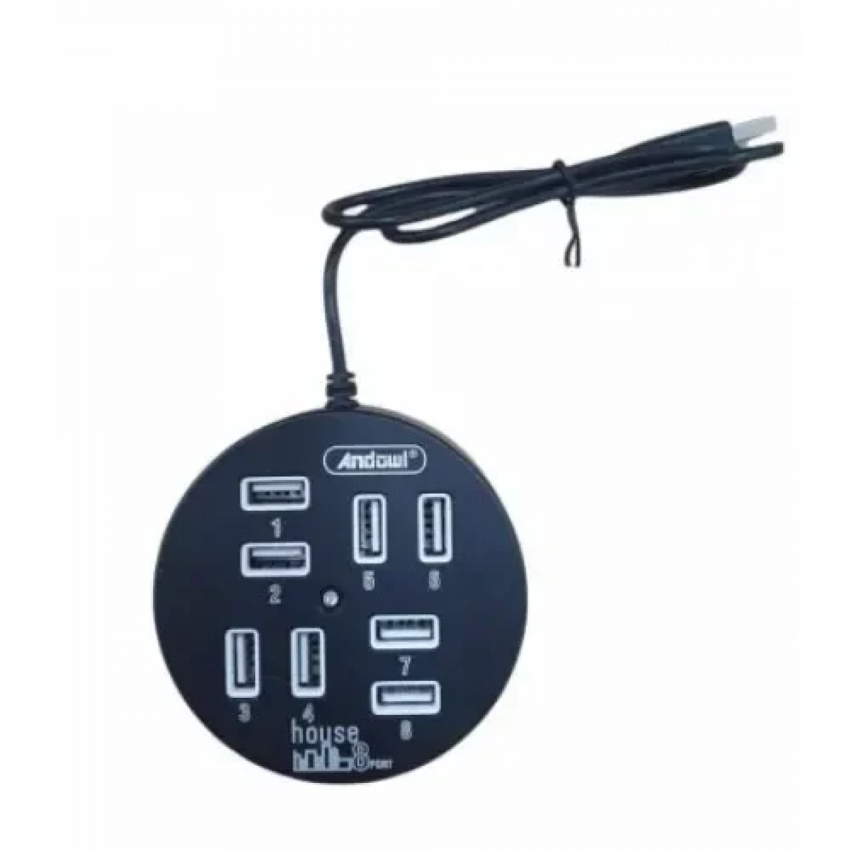 Andowl USB 2.0 HI-SPEED Hub 8 Θυρών Με Καλώδιο 60cm Q-HU800 Μαύρο