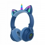 Unicorn STN-27 Ασύρματα Bluetooth Over Ear Ακουστικά Μπλε