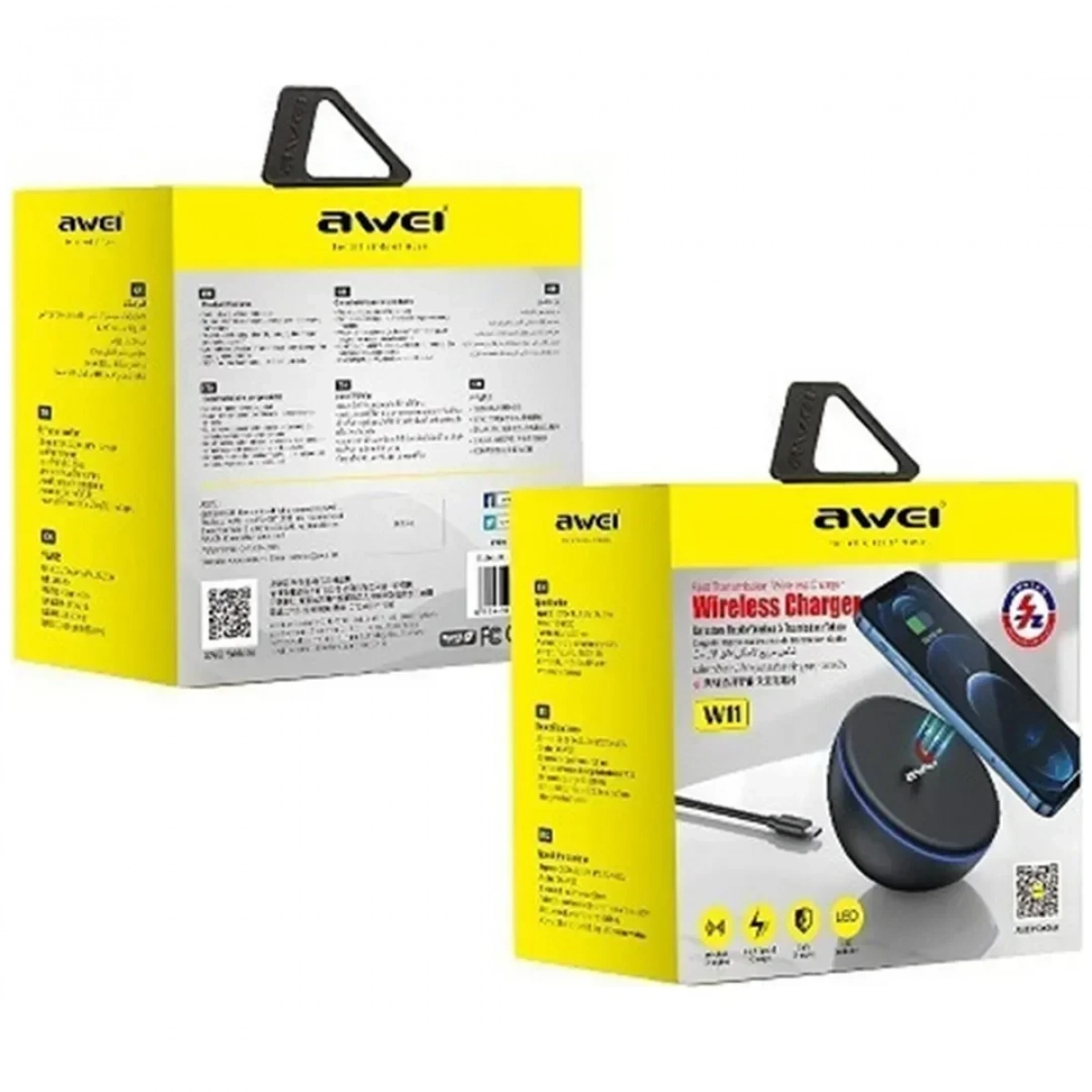 Awei Wireless Charging Pad Ασύρματος φορτιστής Μαύρο (W11)