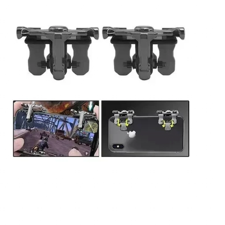 R11 Fire Trigger Buttons Titanium Alloy King Of Chicken Ζευγάρι Εξωτερικών Πλήκτρων For PUBG STG FPS TPS Shooting Game - ΜΑΥΡΟ