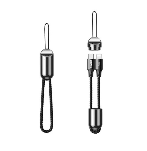 Remax Cable Raython Series 20W Portable Lanyard Datecabel Type-C To Lightning Black (Rc-140I)