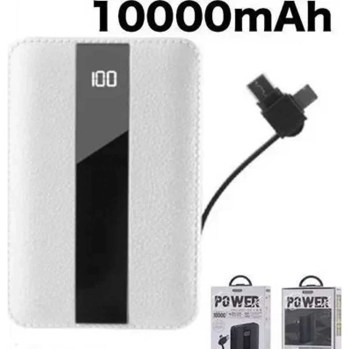 WK Sinjur WP-083 POWER BANK με Καλώδιο 3 σε 1 10000mAh Λευκό - Image 2