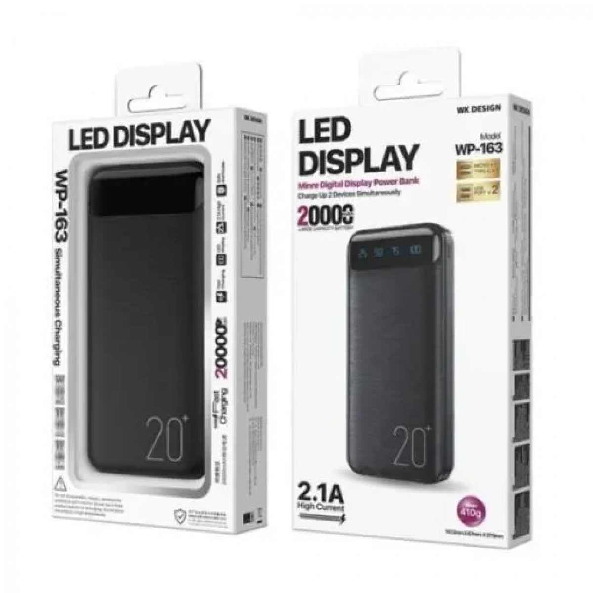 WK Power Bank WP-163 20000mAh Ροζ