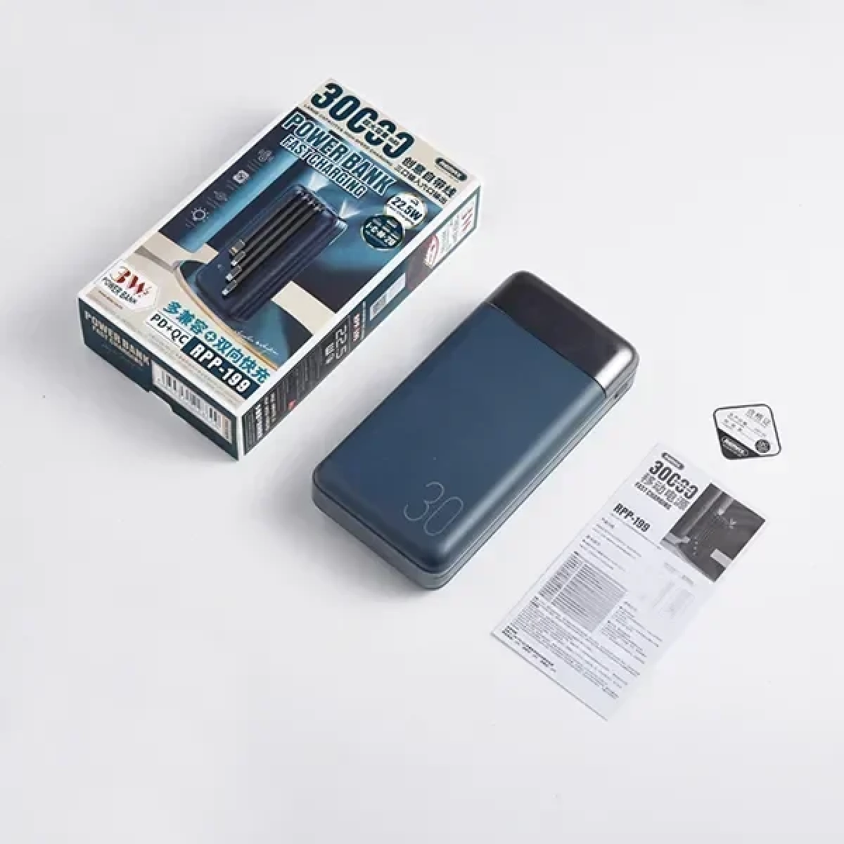 Remax Power Bank RPP-273 10000mAh 22.5W με Γρήγορη Φόρτιση και USB-C Μπλε - Image 3