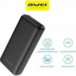 Awei Power Bank P6K 20000mAh Μαύρο
